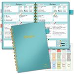 Regolden-Book Recipe Book to Write in Your Own Recipes, Blank Recipe Notebook with 15 Tabs for Family Cooking Lover, 120 Pages Recipe Organizer, 7 x 10", Teal