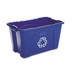 Rubbermaid Commercial Stackable Recycling Bin, 18 Gallon, Blue (FG571873BLUE)