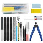 BXQINLENX Professional 20 PCS Gundam Model Tools Kit Modeler Basic Tools Craft Set Hobby Building Tools Kit for Gundam Car Model Building Repairing and Fixing(O)