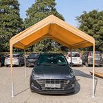 ORILEY 3x3 Meter Foldable Gazebo Tent Car Parking Garage Shelter Sun Shade Protection Canopy for Patio Backyard Garden Outdoor (Orange)