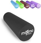 Maximo Fitness Foam Roller - 18" x 6" High Density Exercise Roller for Trigger Point Self Massage, Muscle and Back Roller for Fitness, Physical Therapy, Yoga and Pilates, Gym Equipment, Black