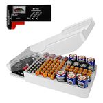 Linkidea Battery Organizer Storage Case, Battery Storage Box with Tester Holds 93 Batteries Various Sizes for AAA, AA, 9V, C, D, and Button Battery