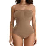 FXTYK Women's Shaping Bodysuits Adjustable Detachable Shoulder Straps Tummy Control Slimming Bodysuit for Women Sculpting Shapewear Bodysuit Briefs Perfect for Any Womens Clothes