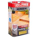 Ronseal RSLUDON4LAV Ultimate Protection Decking Oil Natural, Clear, 5 Litre