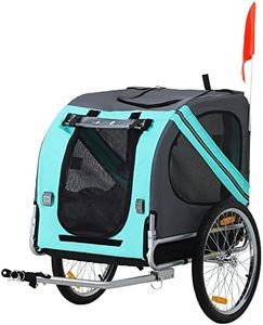 PawHut Pet Bicycle Trailer Dog Cat Bike Carrier Water Resistant Green Outdoor