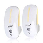 Sensky [2 Packs Plug in LED Night Lights Dusk to Dawn Photocell Sensor Nightlight, Two Levels of Brightness Adjustable, Dimmable Night Light for Hallway, Bedroom, Kids’ Room, Kitchen, Stairway