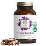 Pure Synergy SuperPure Grape Seed Extract | Organic Grape Seed Extract Capsules | Grape Seed Polyphenols Supplement with Whole Grape | for Heart Health, Skin, and Healthy Aging Support (60 Capsules)