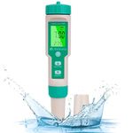 PH Meter, 4-in-1 PH/TDS/EC/Temperature Water Quality Tester, LCD Green Backlight Display Water Quality Tester for Aquarium/Hydroponics/Drinking Water/Pool/Pond