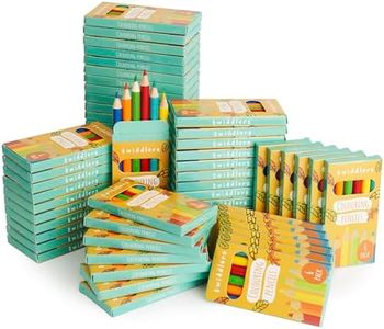 THE TWIDDLERS 120 Boxes of Mini Colouring Pencils - 6 Pencils Per Box, 720 Total - Easy Grip Round Barrel, 9cm Length, Multipack Bulk Party Bag Fillers for Kids Birthdays, Classroom Prizes