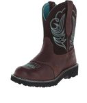 generic Women's Round Toe Low Heel Short Boots with Embroidered Pattern Dark Brown and Brown Western Cowboy Boots Western Cowboy Style Working Boots