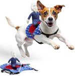 Nocciola Funny Knight Style Pet Costume with Squeaker, Cowboy Rider Suit for Cats and Dogs, Cosplay Outfit for Halloween and Christmas, Comical Pet Clothes for Small to Large Pets