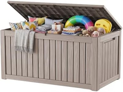 ATMELT Outdoor Storage Box,280 Gallon Resin Deck Box,Waterproof & UV Resistant Lockable Package Delivery Bin,Toy Cabinet for Indoor & Outdoor
