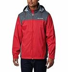 Columbia Men's Glennaker Lake Waterproof Rain Jacket, Mountain Red/Graphite, Medium