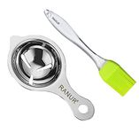 RANUR Import Stainless Steel Egg Separator, Egg Yolk Separator, Egg White Separator, Egg Filter, Egg Kitchen Tool, Egg Gadgets, Food Certified with Hanging Hook 1 Piece (Silver)