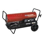 Sealey AB2158 Space Warmer Paraffin Kerosene & Diesel Heater with Wheels, 215Kbtu/Hr, Red