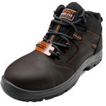 Woodland Armour Crazy Horse Leather Safety Shoes for Men | Oil Resistant Safety Shoe with Anti Slip Grip | Lightweight, Antistatic PU Double Density with Composite Toe | Brown (10 UK, 44 EU)