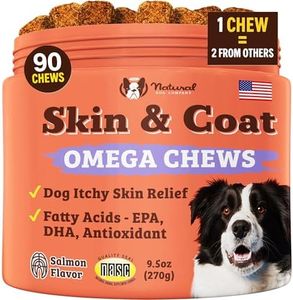 Natural Dog Company Skin & Coat Chews, Salmon & Peas Flavor, Dog Vitamins and Supplements for Healthy Skin and Coat, Itch Relief for Dogs with Allergies, with Biotin, Vitamin E, and Omega 3