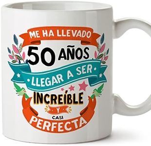 MUGFFINS Tazas 50 Cumpleaños - En Español - Me ha llevado 50 años llegar a ser increíble - 11 oz - Regalo original y divertido
