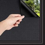 WISDOM One Way Mirror Window Film Daytime Privacy, Sun Blocking Heat Control Anti UV Reflective Film Static Cling Window Tint for Home Office Living Room (Total Blackout Window Film, 20" x 80)