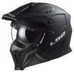 LS2 Motorcycle Helmet OF606 DRIFTER MATT BLACK - Open Faced With Removable Mask - Medium (57-58cm)