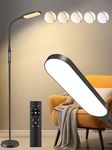 NUFECARG Floor Lamp, Adjustable Gooseneck Reading Floor Lamp, LED Standing Lamp with Wireless Control and Touch Control, Timer, 5 Colors 9 Brightness, for Living Room Bedroom Office