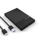 Cablet 2.5 Inch SATA USB 3.0 HDD/SSD Portable External Enclosure for 7mm and 9.5mm, Tool-Free Design, Supports UASP Max 6TB