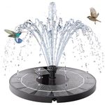 AISITIN Solar Powered Bird Bath Fountain Pump with 6 Nozzles, 2.5W Solar Water Featurefor Garden, Pond, Pool, Aquarium and Outdoor