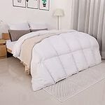 puredown® Double Size Duck Feather and Down Quilt/Duvet 10.5 Tog with 100% Cotton Duvet Cover, All Year Around Lightweight Insulating Feather Duvet, Washable, OEKO-TEX, RDS Certified