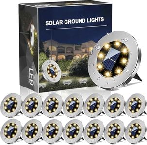 YOXISA Luci Solari Esterno, 14 Pezzi Faretti Solari a Led da Esterno, 8 LED Luci Solari Esterno Giardino IP65 Impermeabile Lampade Solari da Giardino per Prato Scala Strade Aiuola Vialetto
