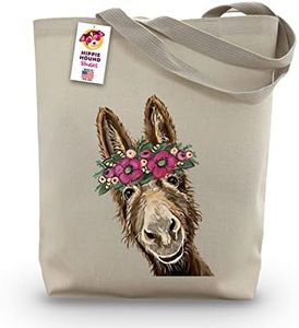 Donkey Tote Bag - Donkey Lover Gift - Flower Crown donkey Totes -Handmade Totes - Donkey Canvas Totes - Cute Donkey Reusable Shopping Bag - Donkey Christmas Gift - Grocery Bag - Beach Bag