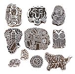 Hashcart Hand-Carved Beautiful Design Baren Printing Stamps - Set of 10
