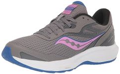 Saucony Women's Cohesion 16 Road Running Shoe, Gravel/Grape, 8 US