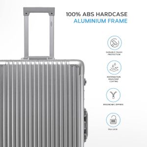 Flight Knight Premium Suitcase – 8 Spinner Wheels, TSA Lock, Lightweight Aluminium Frame, ABS Hard Shell Carry-On Luggage