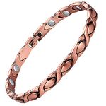 Feraco Copper Bracelets for Women,99.99% Pure Copper Magnetic Therapy with Powerful 3500 Gauss Magnets,Jewelry Gifts for Women,Wift,Mom,Adjustable Size