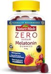 Nature Made Zero Sugar Melatonin 5mg Extra Strength Gummies, 100% Drug Free Sleep Aid for Adults, 70 Sugar Free Melatonin Gummies, 70 Day Supply