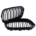 Pair Gloss Black Front Kidney Grille Grill Replacement for BMW 1 Series F20 F21 2015 2016 2017