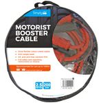 Simply SM200 Zip-bag Motorist Jump Leads Booster Cable 200AMP 2.5M Long Anti-tangle leads Oil acid and heat resistant PVC Fully Insulated Metal Clips and Operating Instructions