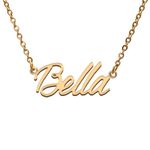 Bella Name Tag Necklaces for Her His Friends Familys Relationship Memory Jewelry Gift