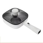 Westret Electric Egg Pan Nonstick, 900W Granite Non-Stick Omelette Pan with Lid, No Stove Needed Breakfast Skillet for Eggs, Pancakes, Crepes