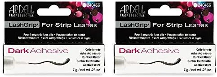 Ardell Lashgrip Eyelash Adhesive for Strip Lashes – Dark, Waterproof, Eye Lash Glue Long-Lasting, 0.25 oz, 2-Pack