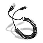 USB A to USB C Car Charger Coiled C