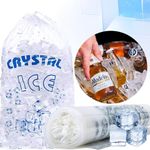 100 Pack Ice Bags 8 lb with Drawstring Plastic Ice Bags for Ice Machine, Heavy-Duty Reusable Ice Cube Bags, Portable Storage and Freezer Keeper