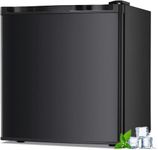LHRIVER 1.1 Cu.ft Small Upright Freezer, Compact Mini Freezer with Removable Shelves, Adjustable Thermostat, Reversible Door Hinge, Quiet for Home/Dorm/Office/Kitchen, Black