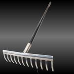 REDBUILD Heavy Duty Stainless Steel Garden Rake With Long Handle | Rake For Gardening | Rake For Quick Clean Up Of Lawn And Yard | Garden Leaf Rake | Garden Fork | Trowel