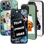 Personalised Case for iPhone 15 Plus, Custom Add Image, Photo, Text -Toughened Glass panel with shockproof TPU Rims | Optional Glow in the Dark | Photo Frame-1 Image