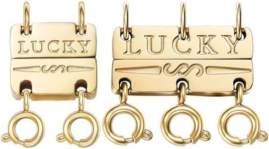 Qulltk Lucky Necklace Separator for Layering Strong Magnetic Clasps, 14K Gold and Silver Multiple Necklace Clasps for Layered Look