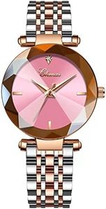 SENRUD Fashion Women's Analog Quartz Watches Luxury Diamond Stainless Steel Mesh Band Wrist Watches for Women
