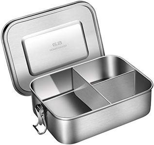 G.a HOMEFAVOR Leak Proof Stainless Steel Bento Box, Metal Lunch Container with 3-Compartment, 1200ML, Perfect for Snacks and Salad, Dishwasher Safe