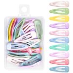 Nivofu 30 Pcs Baby Snap Hair Clips, 3cm 1.2 Inch Metal Snap Hair Clips Kids, Mini Barrette Hair Clips Candy Color, Baby Girl Hairpin, Hair Accessories for Toddlers, Baby, Girls, Colorful