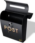 Assorted Collections Wall Mounted Post Box Modern Mailbox Letter Box Post Mail Box Lockable With Keys | Letter Box for Home | Black Mail Box with 2 Keys Easy To Install Keep Your Mail Safe